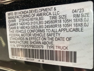 2023 Honda Ridgeline RTL