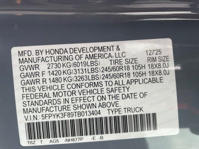 2026 Honda Ridgeline Black Edition