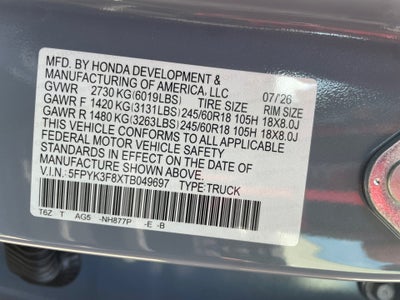 2026 Honda Ridgeline Black Edition