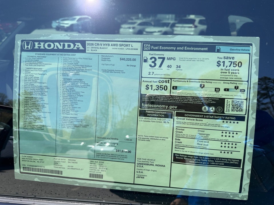 2026 Honda CR-V Hybrid AWD Sport-L