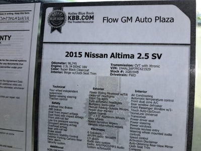2015 Nissan Altima 2.5 SV