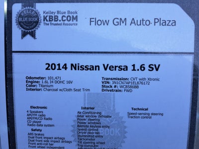 2014 Nissan Versa 1.6 SV