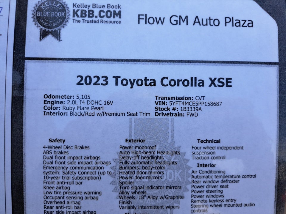 2023 Toyota Corolla XSE