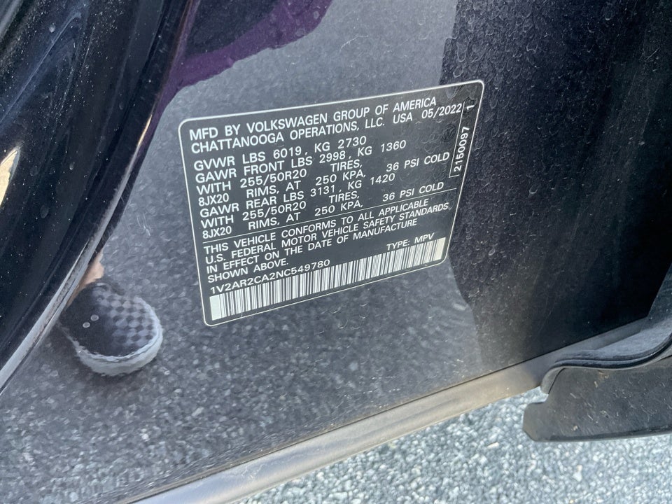 2022 Volkswagen Atlas 3.6L V6 SEL R-Line