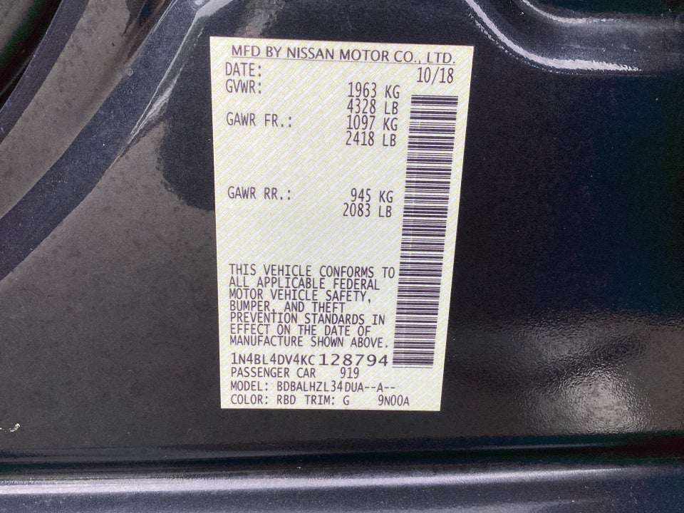 2019 Nissan Altima 2.5 SV