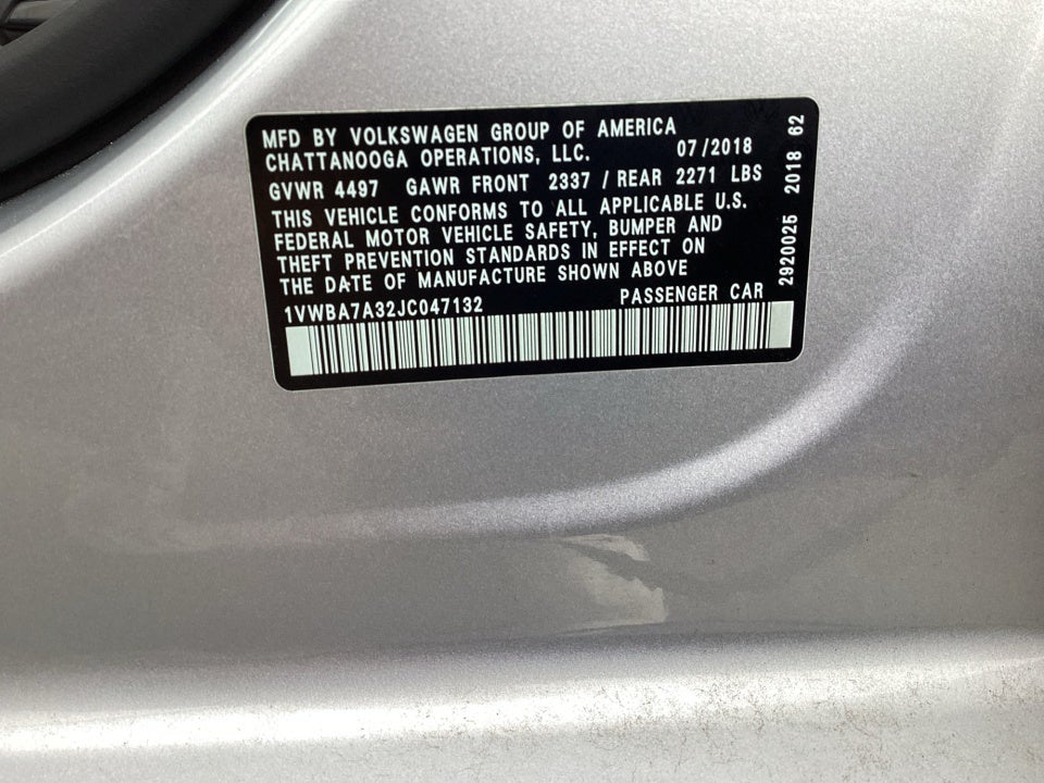 2018 Volkswagen Passat 2.0T SE