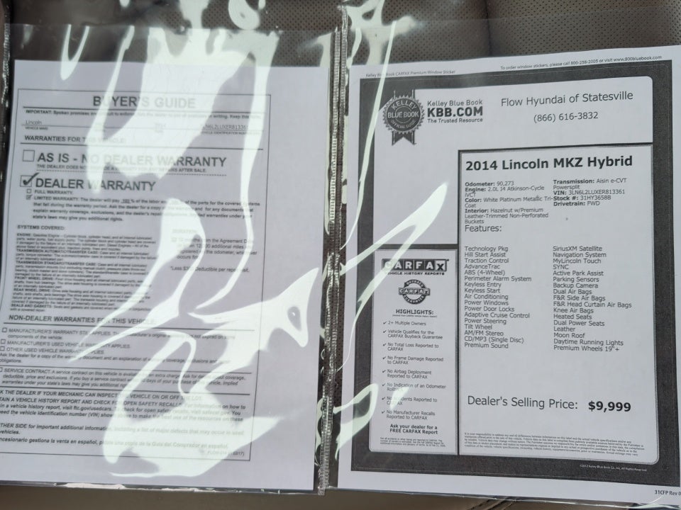 2014 Lincoln MKZ Hybrid Hybrid