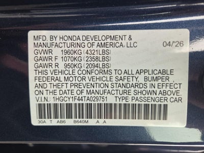 2026 Honda Accord Sedan SE