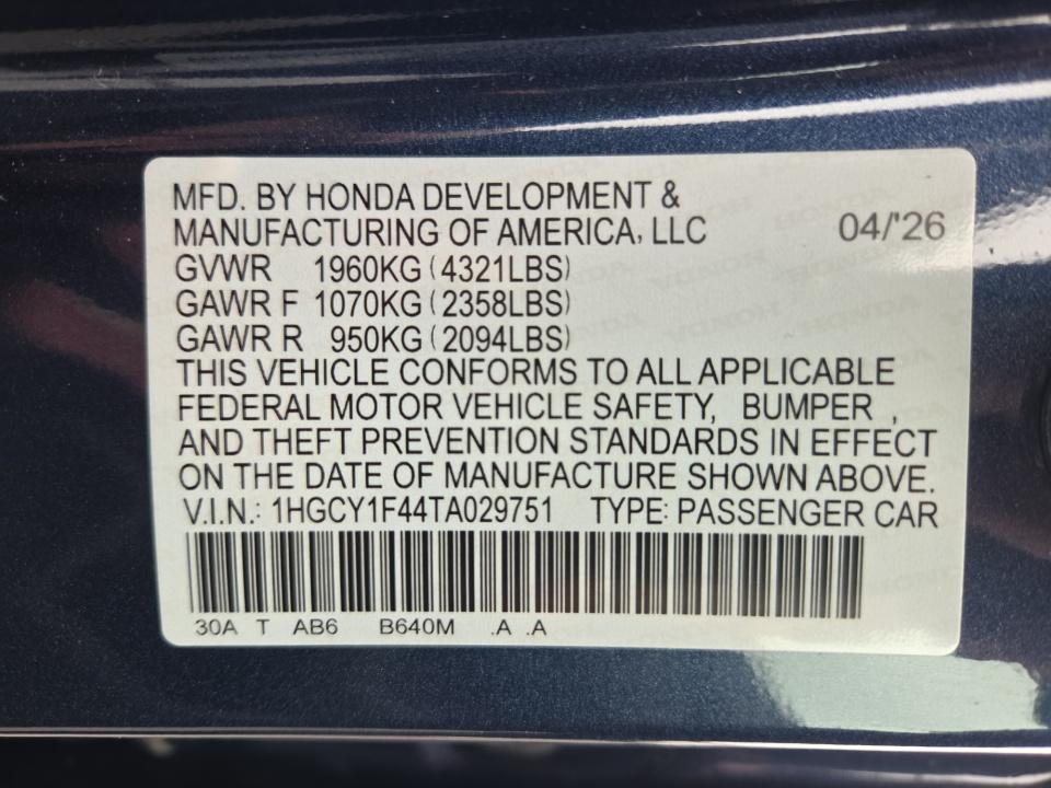 2026 Honda Accord Sedan SE