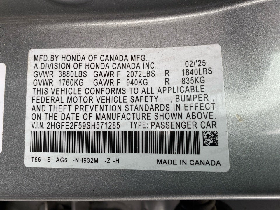 2025 Honda Civic Sedan Sport