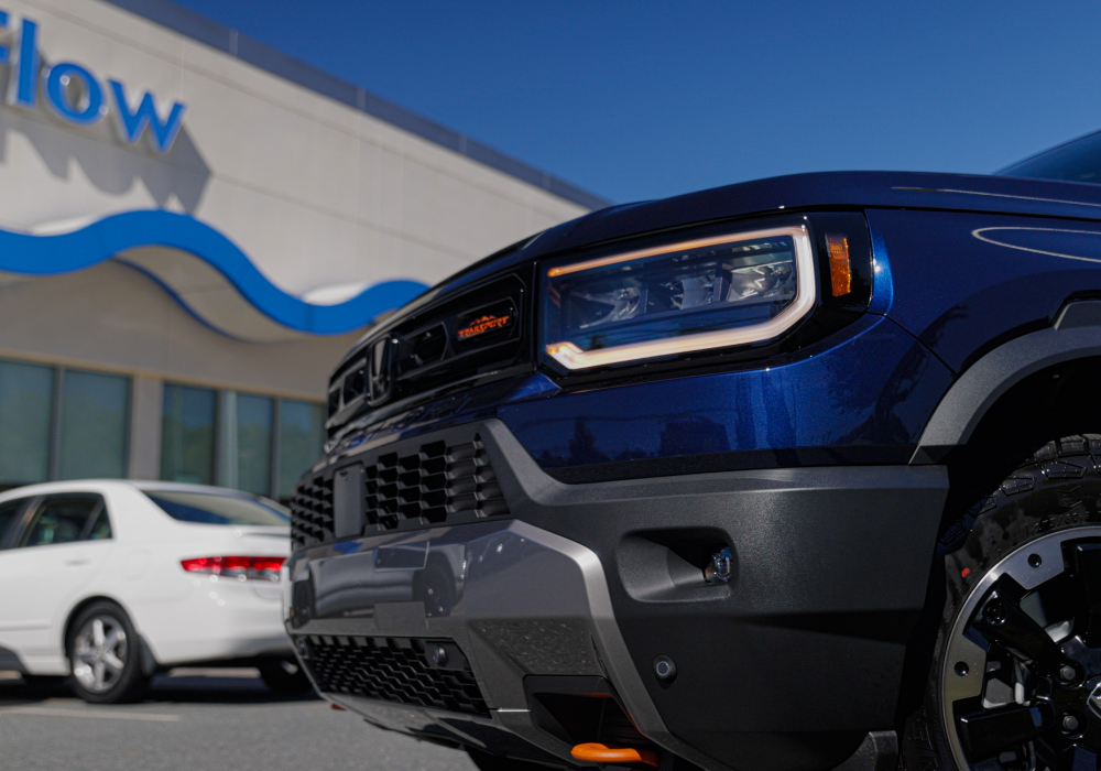 Close up photo of the front of a 2025 Honda Passport TrailSport Elite