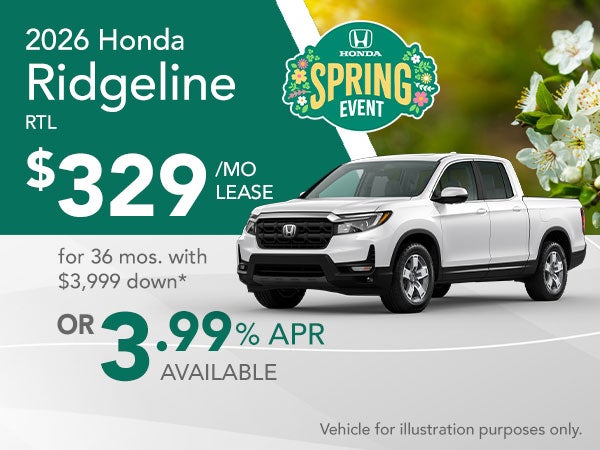 2026 Honda Ridgeline special offer March 2026